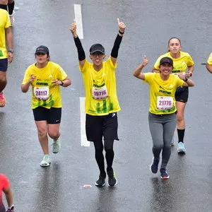 familia conquistando la media maraton